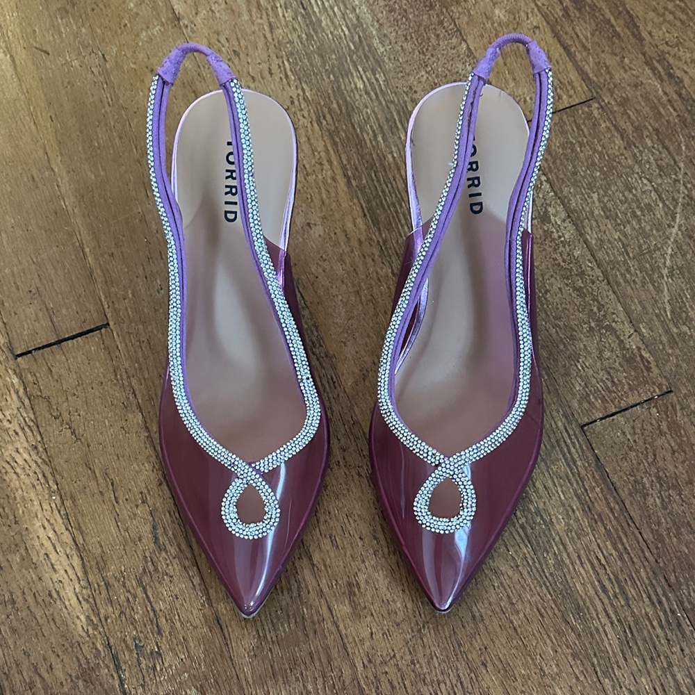 Torrid pink Rhinestone Slingback Heels